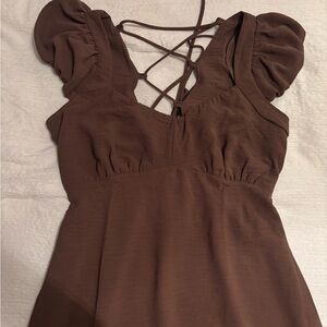 Chocolate brown midi dress